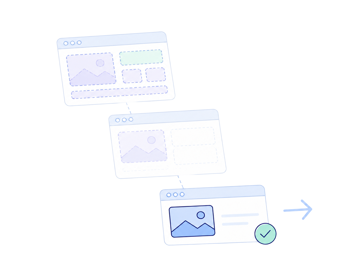 Illustration of competitor research cards connected to a settings gear icon
